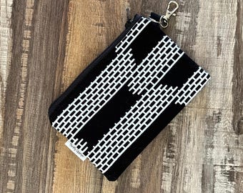 Minimalist Coin Purse, African Fabric Small Coin Pouch, Key Chain Change Purse