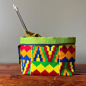 Kente Knitting Project Bag, Crochet Project Bag, Yarn Project Bag, Gifts for Knitters, Sock Project Bag, Project Bag for Knitting