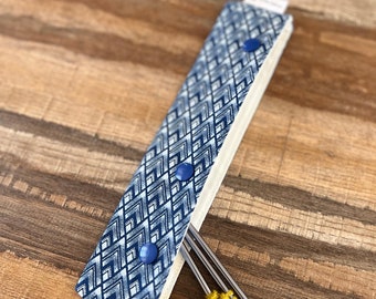 Navy Diamond DPN Holder, DPN Cozy, Double Pointed Needle Holder, Gifts For Knitters, DPN Case