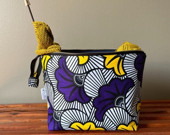 Bolsa para projetos de tricô floral à prova de gatos, bolsa para projetos de crochê, bolsa para projetos de fios, presentes para tricoteiras, bolsa para projetos de meias, bolsa para projetos de tricô