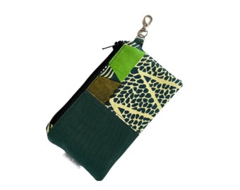 Green Coin Purse, African Fabric Small Coin Purse, Coin Purse for Men, Coin Pouch, Change Purse, Keychain Coin purse, Small Coin Pouch