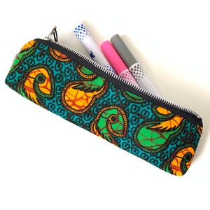 African Fabric Pencil Case, Pencil Bag, Pen Case, Pencil Pouch, Pencil Cases, Pencil Bags, Back to school, School Supplies image 1