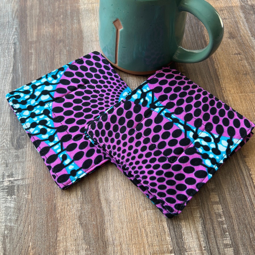 African Fabric Coasters, Drink Coasters, Mug Rug, Housewarming Gift