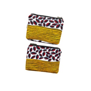 African Small Zipper Pouch, Travel Pouch, Cosmetic Bag, Purse Organizer, Pouch with Zipper, African Zipper Pouch, Zippered Pouch image 4