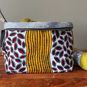 African Fabric Knitting Project Bag, Crochet Project Bag, Yarn Project Bag, Gifts for Knitters, Sock Project Bag, Project Bag for Knitting