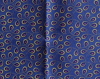 Blue ShweShwe Fabric, South African Shweshwe per yard, African Quilting Fabric, African Fabric per yard, 3 Cats Dagama Textiles, Tswana