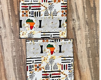 Set of 4 African Print Cloth Napkins – Reusable Cotton Fabric Dinner Napkins, Eco-Friendly Table Linens, Kwanzaa, Juneteenth, Black History