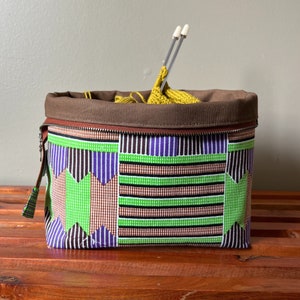Afrikanischer Stoff Stricken Projekttasche, Häkeln Projekttasche, Garn Projekttasche, Geschenke für Strickerinnen, Socken Projekttasche, Strickprojekttasche