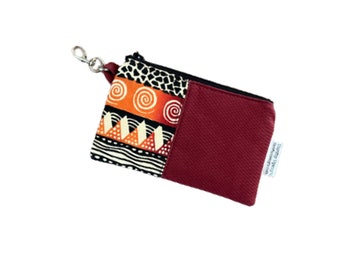 Coin Purse, Coin Pouch, Change Purse, Coin Purse for Men, Keychain Coin Pouch, Maroon Change Purse, Mini coin purse, African Coin Purse