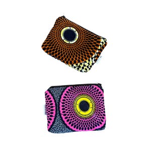 Zipper Pouch, Small Makeup Bag, Pouch with Zipper, African Zipper Pouch, Travel Pouch, Cosmetic Pouch, Zipper Bag