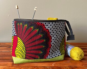 African Print reusable utensil pouch South African Shweshwe fabric Reusable Zipper Pouch 