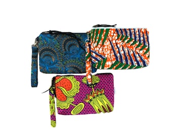 African fabric wristlet purse, african print bag,ankara clutch purse, evening clutch bag, clutch bags for women,zipper pouch, zipper bag