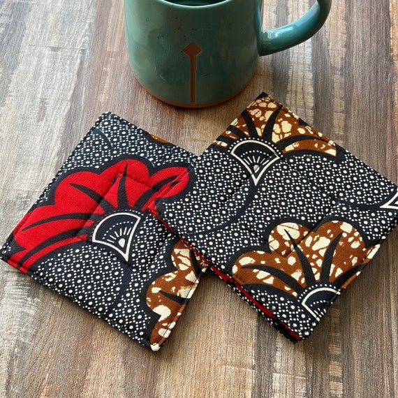 African Fabric Coasters Drink Coasters Mug Rug Housewarming