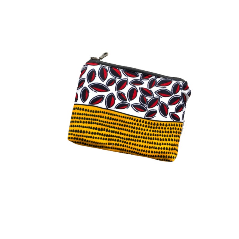 African Small Zipper Pouch, Travel Pouch, Cosmetic Bag, Purse Organizer, Pouch with Zipper, African Zipper Pouch, Zippered Pouch image 1