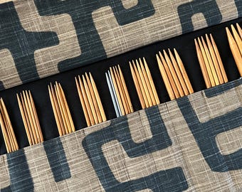 Brown DPN Needle Case, DPN Needle Holder, Knitting Needle Case, Double Pointed Needle Holder, Gifts For Knitters, DPN Storage, Dpn Organizer