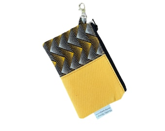 Yellow Coin Purse, African Fabric Small Coin Purse, Coin Purse for Men, Coin Pouch, Change Purse, Keychain Coin purse, Small Coin Pouch