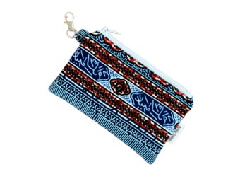 Blue Coin Purse, African Fabric Small Coin Purse, Coin Purse for Men, Coin Pouch, Change Purse, Keychain Coin purse, Small Coin Pouch