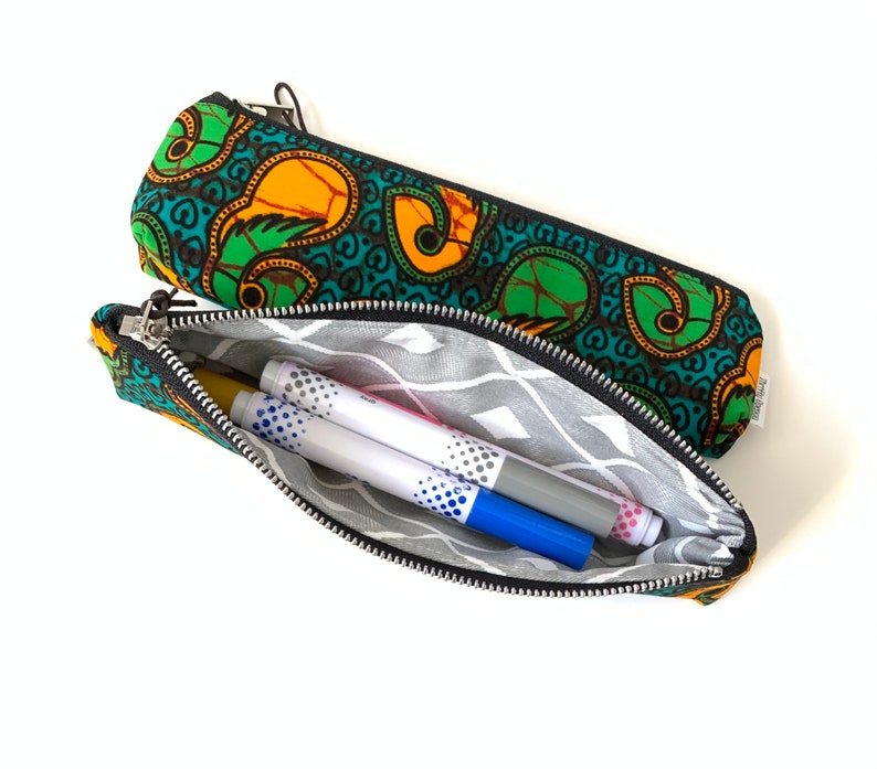 African Fabric Pencil Case, Pencil Bag, Pen Case, Pencil Pouch, Pencil Cases, Pencil Bags, Back to school, School Supplies image 3