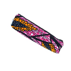 Pink African Fabric Reusable Utensil Cutlery Pouch, Fabric Cutlery Pouch,  Cloth Utensil Carrying Case, Silverware Pouch