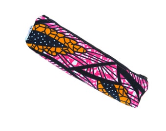 Pink African Fabric Reusable Utensil Cutlery Pouch, Fabric Cutlery Pouch,  Cloth Utensil Carrying Case, Silverware Pouch