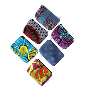 African Zipper Pouch, Small Makeup Bag, Pouch with Zipper, Travel Pouch, Cosmetic Bag, Makeup Pouch, Zippered Pouch, Purse Organizer