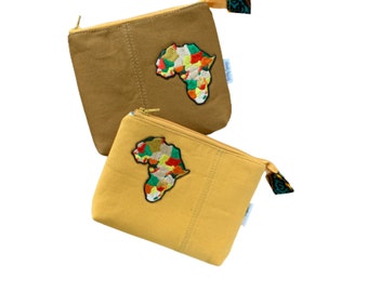 Bolsa de lona con cremallera, bolsa de viaje, bolsa de cosméticos, organizador de carteras, bolsa con cremallera, bolsa africana con cremallera, bolsa con cremallera
