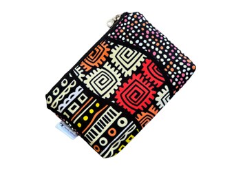 Small Zipper Pouch, Small Makeup Bag For Purse, Small Pouch with Zipper, Tribal Travel Pouch, African Zipper Pouch, Zip Pouch, Purse Pouch