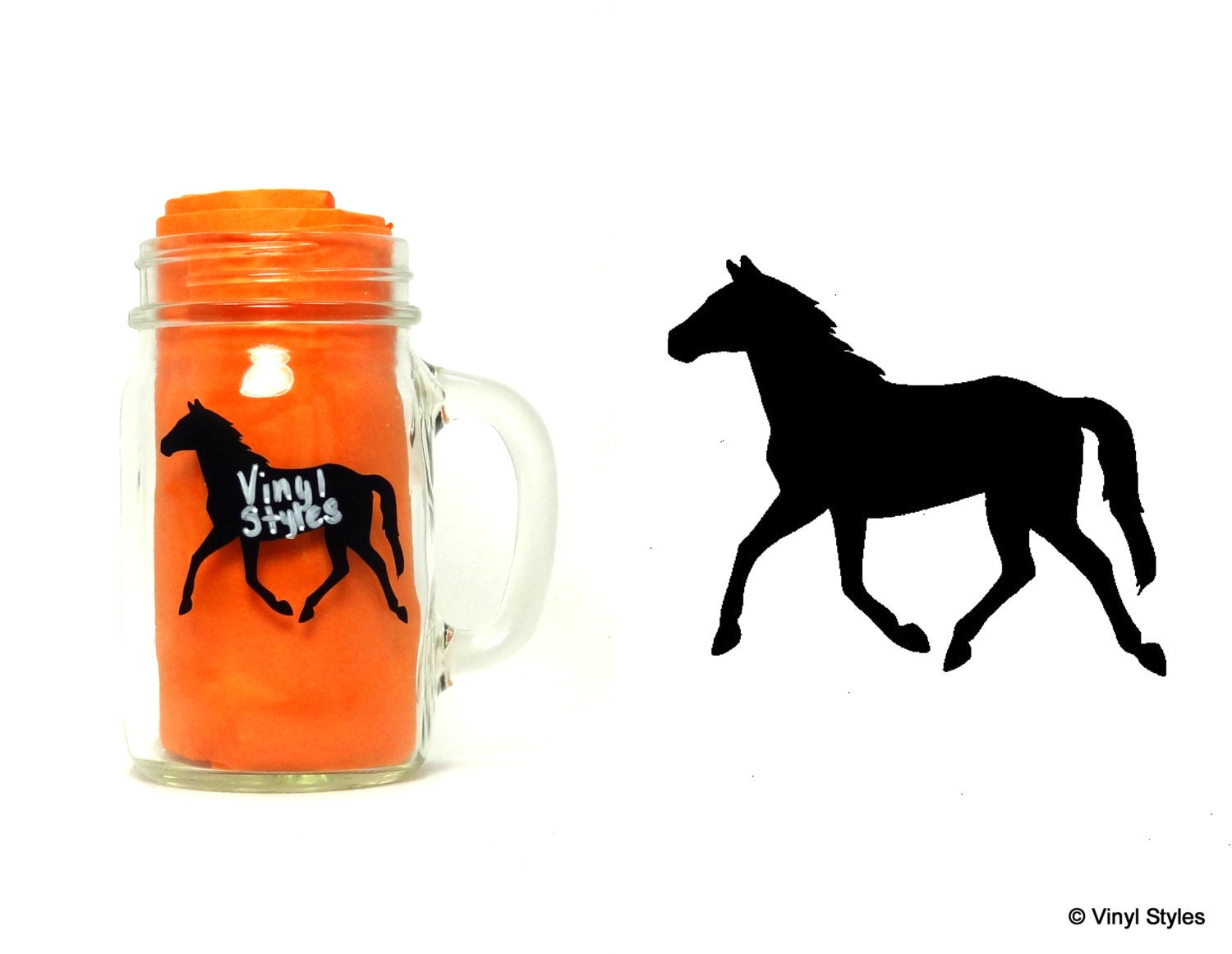 Vinyl Horse Equestrian Chalkboard Label Black Reusable Etsy