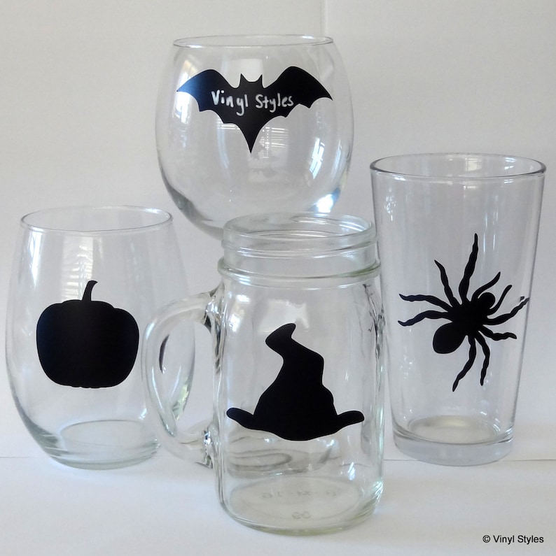25 Vinyl Halloween Chalkboard Labels 14 Removable Decal Sticker-Wedding Party Mason Jars Glasses Witch Pumpkin Spider Bat 100 Black 50