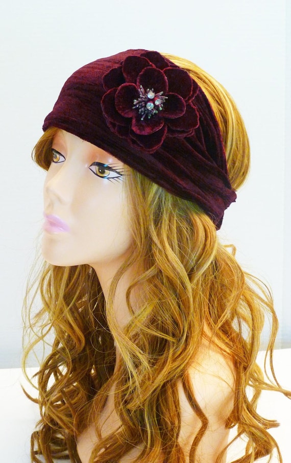 Dark Burgundy Velvet Wide 20