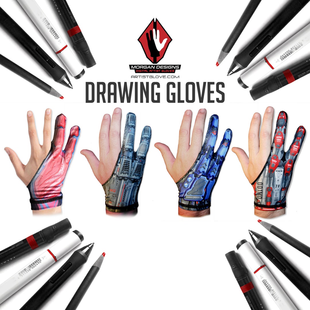 For Any Graphics Drawing Tablet Right And Left Hand Drawing Gloves Solid  Color
