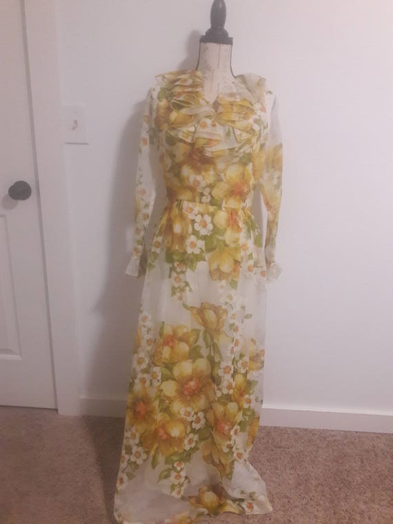 Toni Todd 70s vintage floral maxi dress