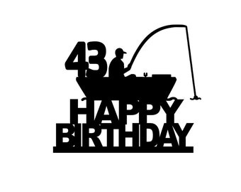 Download Fishing Cake Topper Etsy
