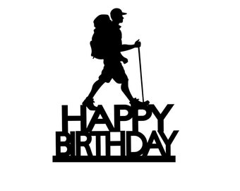 Birthday Made of Wood Wedding Hiking Woman Cake Topper Made in the USA Anniversary| Retirement Free Shipping