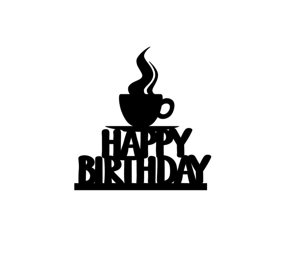 Coffee cake topper coffee addict cake topper tea lover cake Etsy