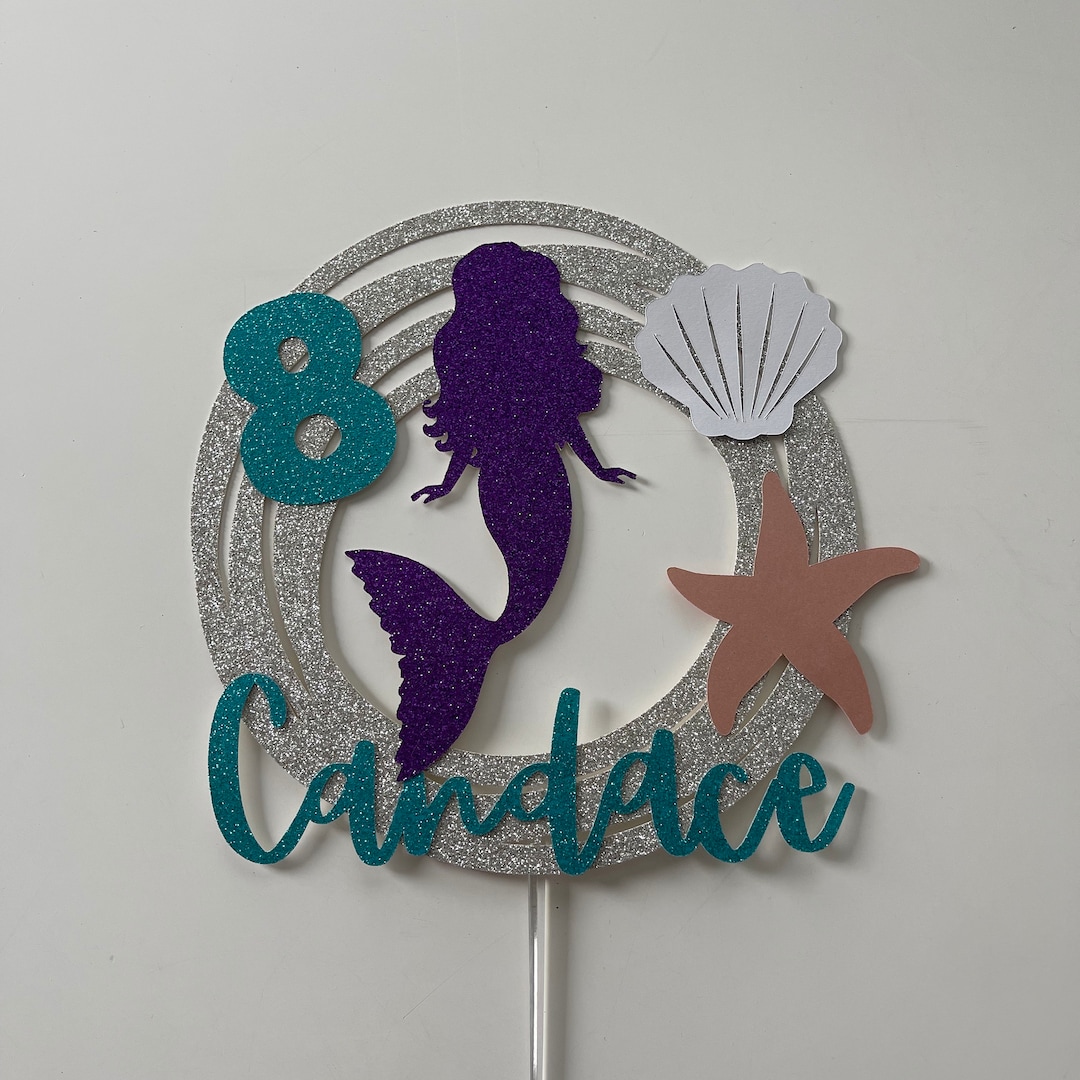 Mermaid Cake Topper, Mermaid Topper, Mermaid Birthday Cake Topper ...