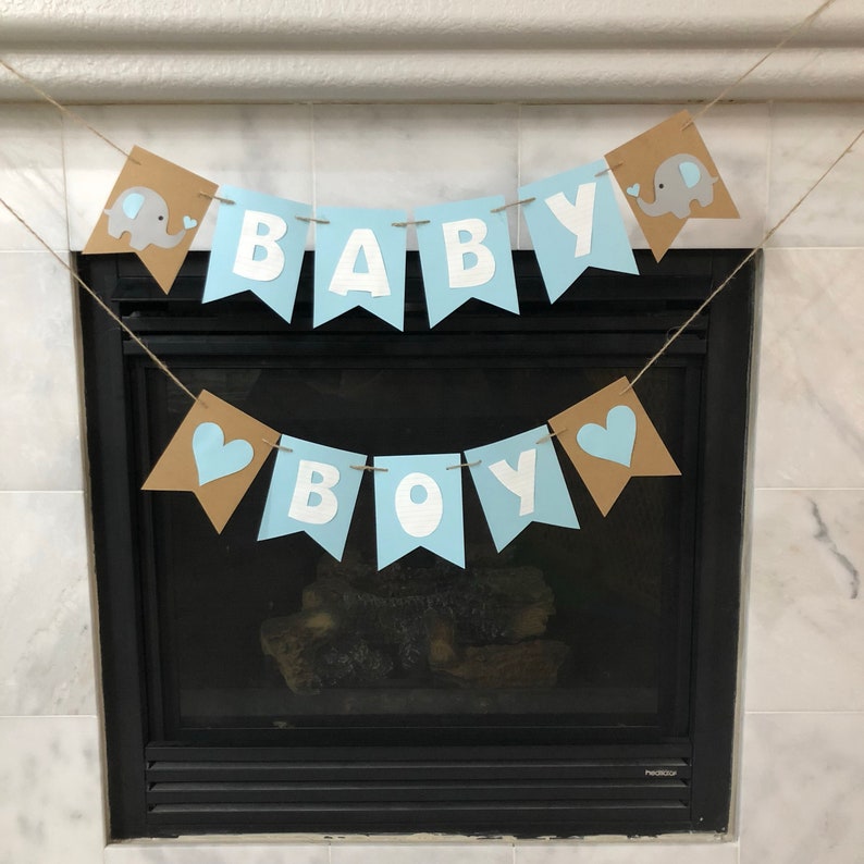 Boy Baby Shower Banner Rustic Baby Shower Decorations Boy Etsy
