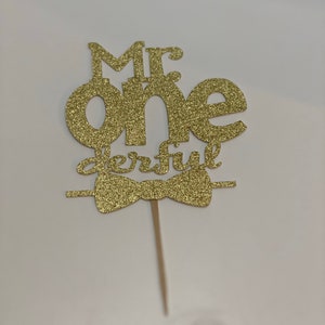 Mr One Derful Cake Topper, Im One Cake Topper, One Cake Topper, Gold ...
