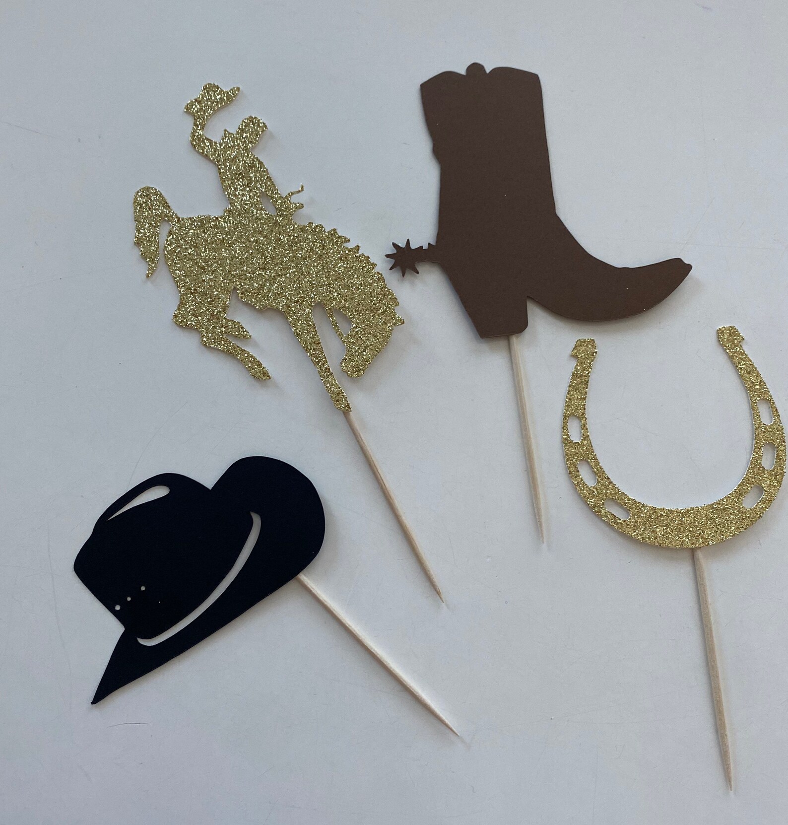 Cowboy cupcake toppers cowboy hat cupcake toppers horseshoe Etsy