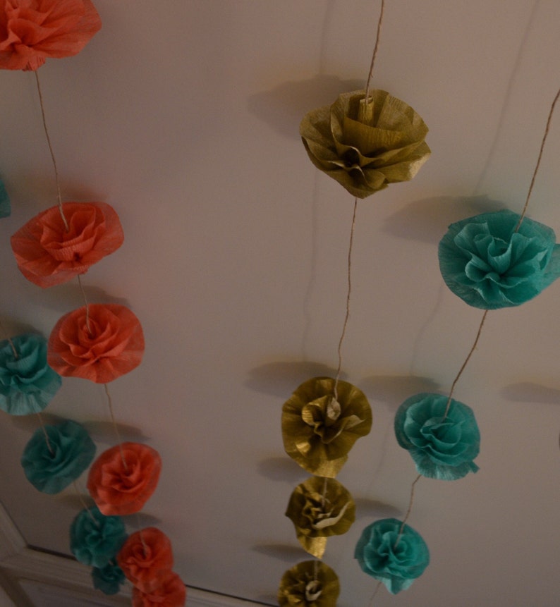 Paper flower Garland flower garland baby shower garland bridal shower wedding flower garland