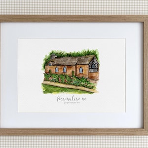 Chadkirk Kapelle personalisierter Druck, Aquarell Illustration