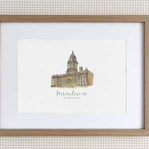 Stadthaus von Leeds - Wasserfarben Illustration - Das Rathaus von Leeds