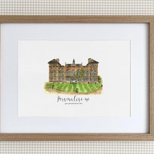Suchton Hall Personalisierter Druck, Aquarell Illustration