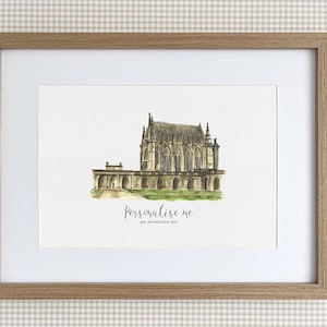 Schloss von Vincennes personalisierter Druck, Aquarell Illustration