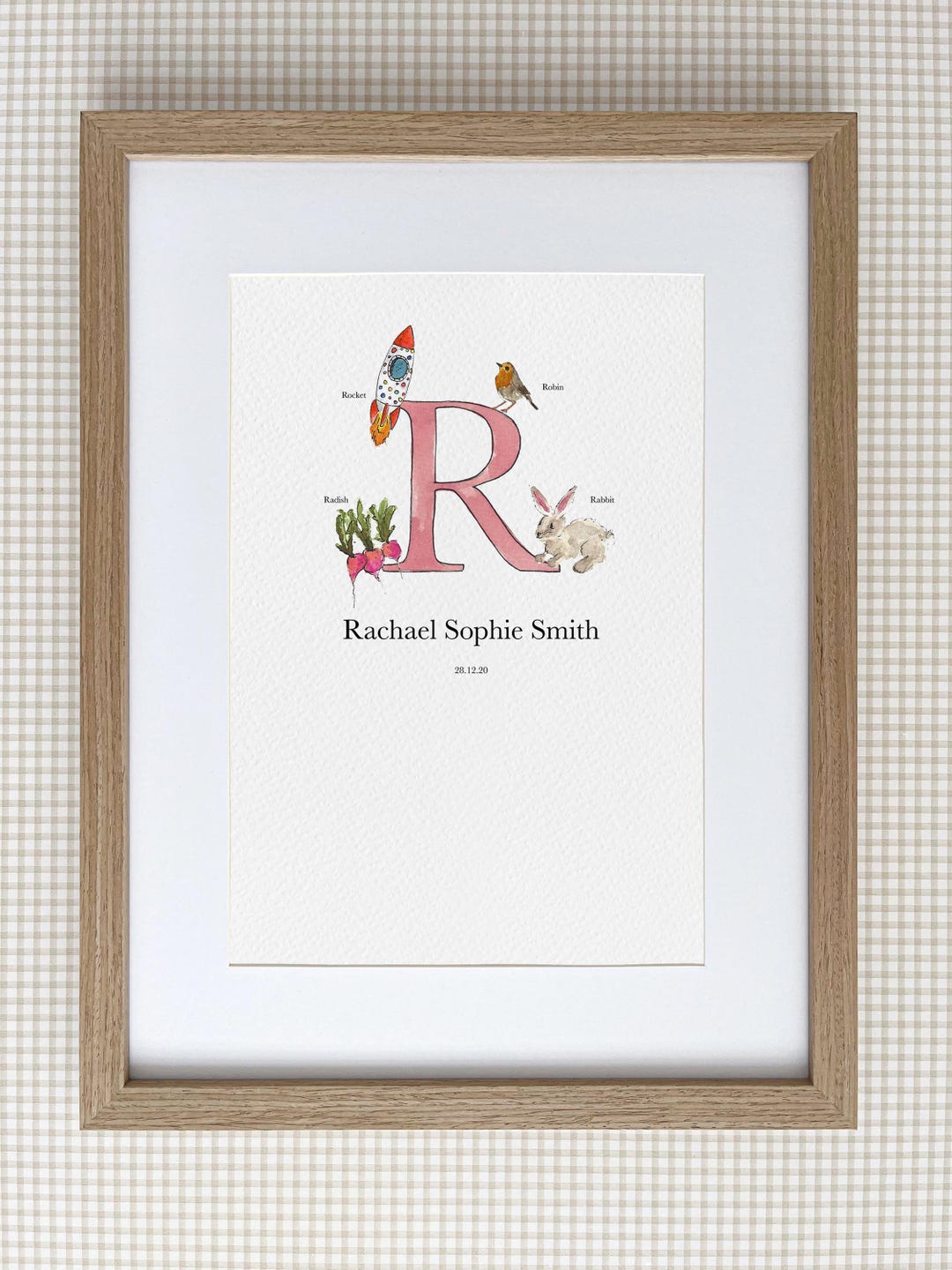 Custom Unique Letter R Personalized Letter R Nursery Print, Watercolor Initial Illustration - Etsy