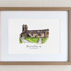 St. Martin's Kirche, personalisierter Druck, Aquarell Illustration