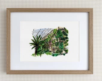 Barbican Conservatory Personalised Print, Watercolour Illustration