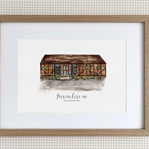Brautscheune Personalisierter Druck, Aquarell Illustration