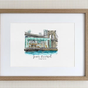 Jane's Carousel Print - Brooklyn, New York, Aquarell Illustration