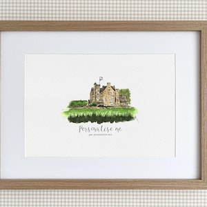 Rowallan Schloss personalisierte Druck, Aquarell Illustration
